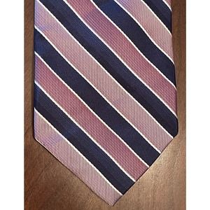 Mario Borelli Pink Blue Hand Made 100% Silk Men’s Neck Tie Made In Usa XL